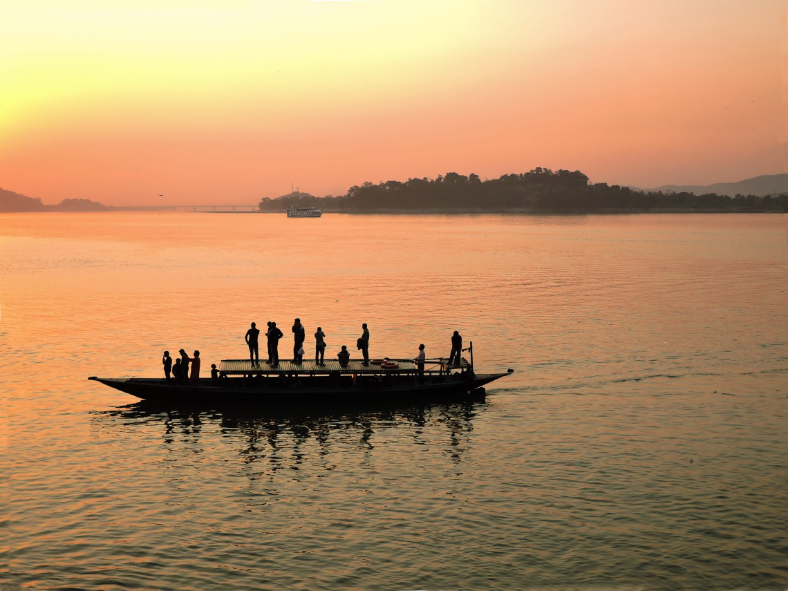 Boat on Brahmaputra river